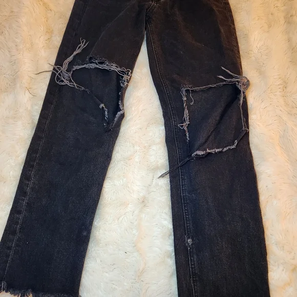 Aviator Nation Vintage Black Distressed Rippedjeans Size 24